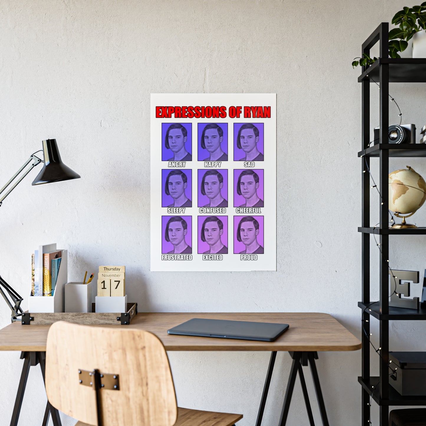 Glossy Expression Poster - Ryan's Emotions Wall Art