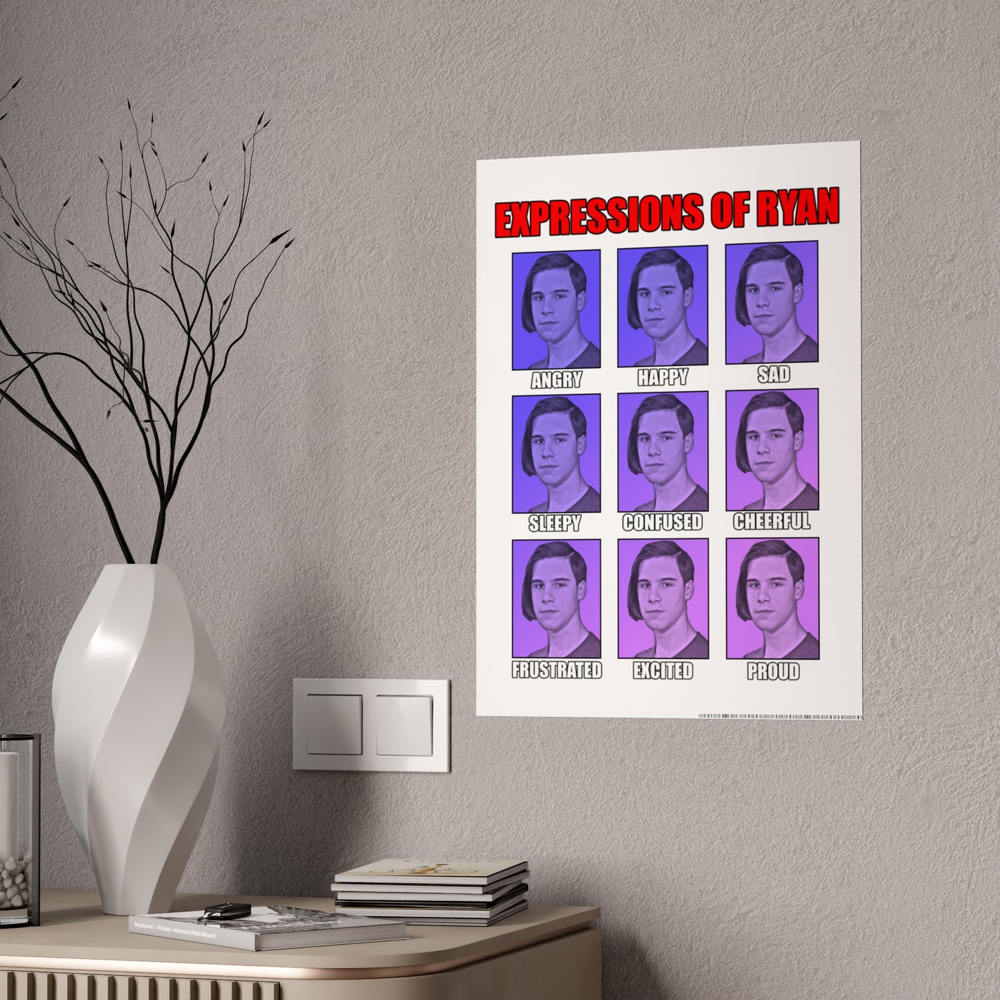 Glossy Expression Poster - Ryan's Emotions Wall Art