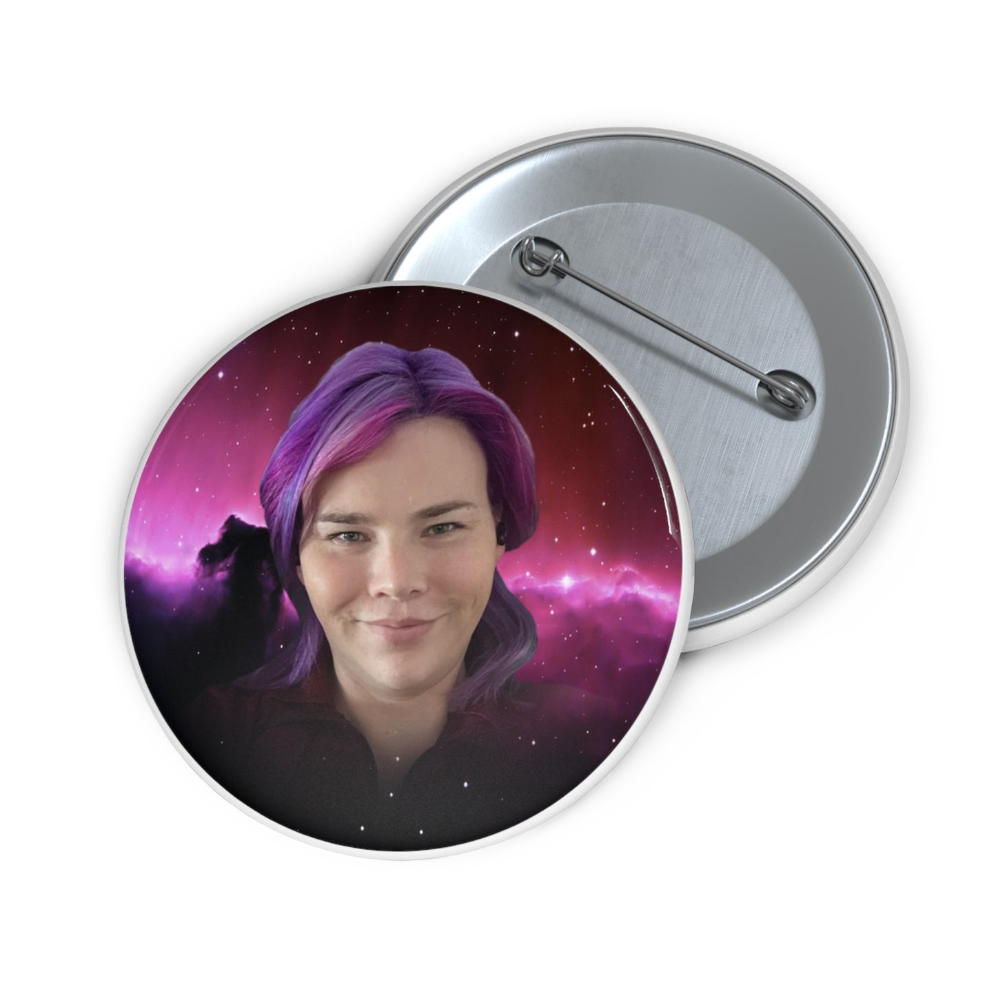 Jami's Face - Space NEWS - Pin Buttons 1.25" / 2.25" - W