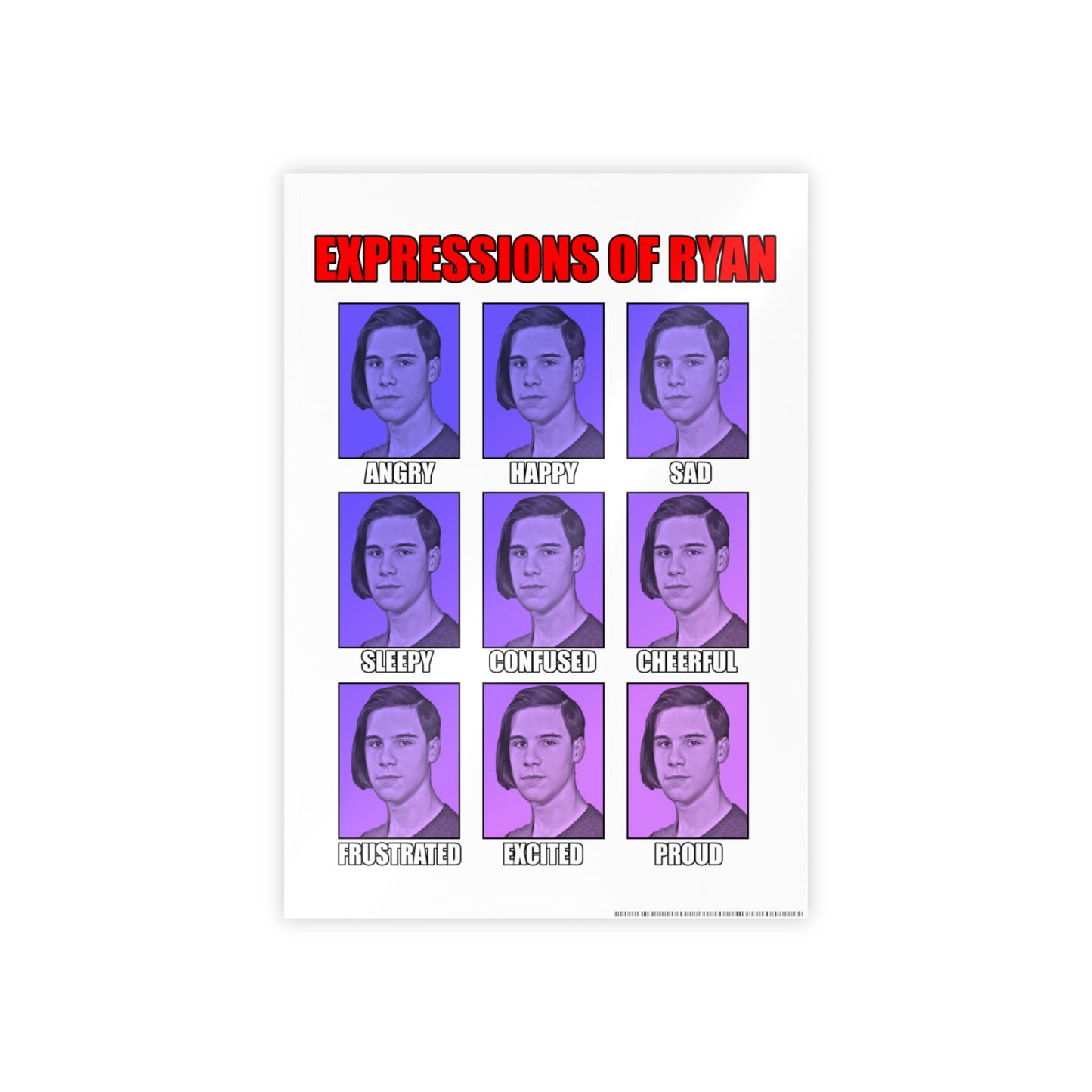 Glossy Expression Poster - Ryan's Emotions Wall Art