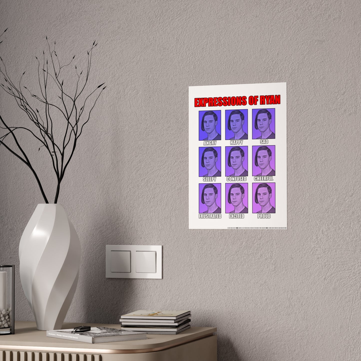 Glossy Expression Poster - Ryan's Emotions Wall Art
