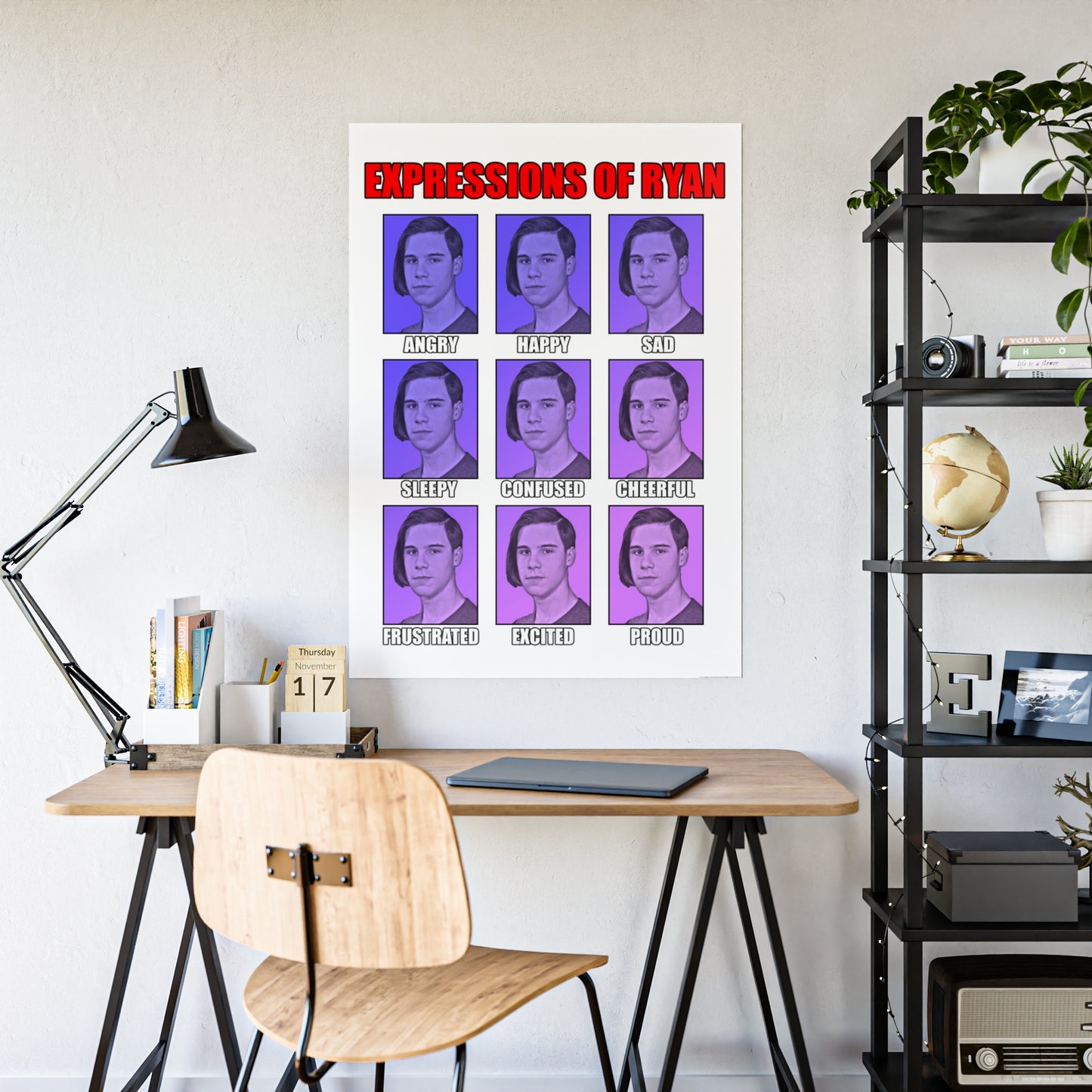 Glossy Expression Poster - Ryan's Emotions Wall Art