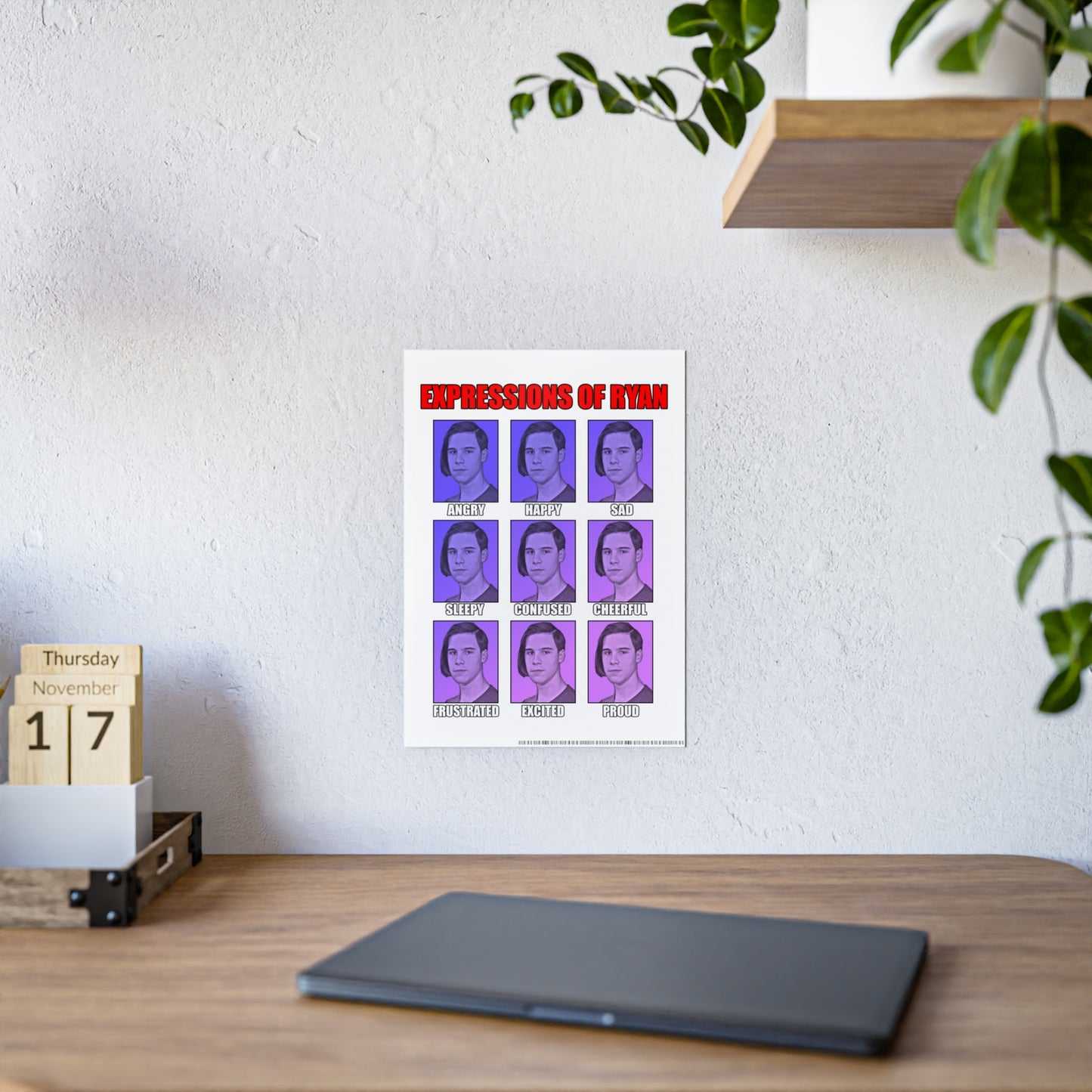 Glossy Expression Poster - Ryan's Emotions Wall Art